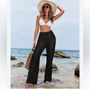 Beach, mesh, drawstring, beach, cover-up pants